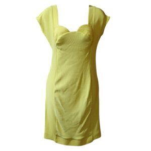 Gianni Versace Sweetheart Neckline Yellow Green Bodycon Mini Dress